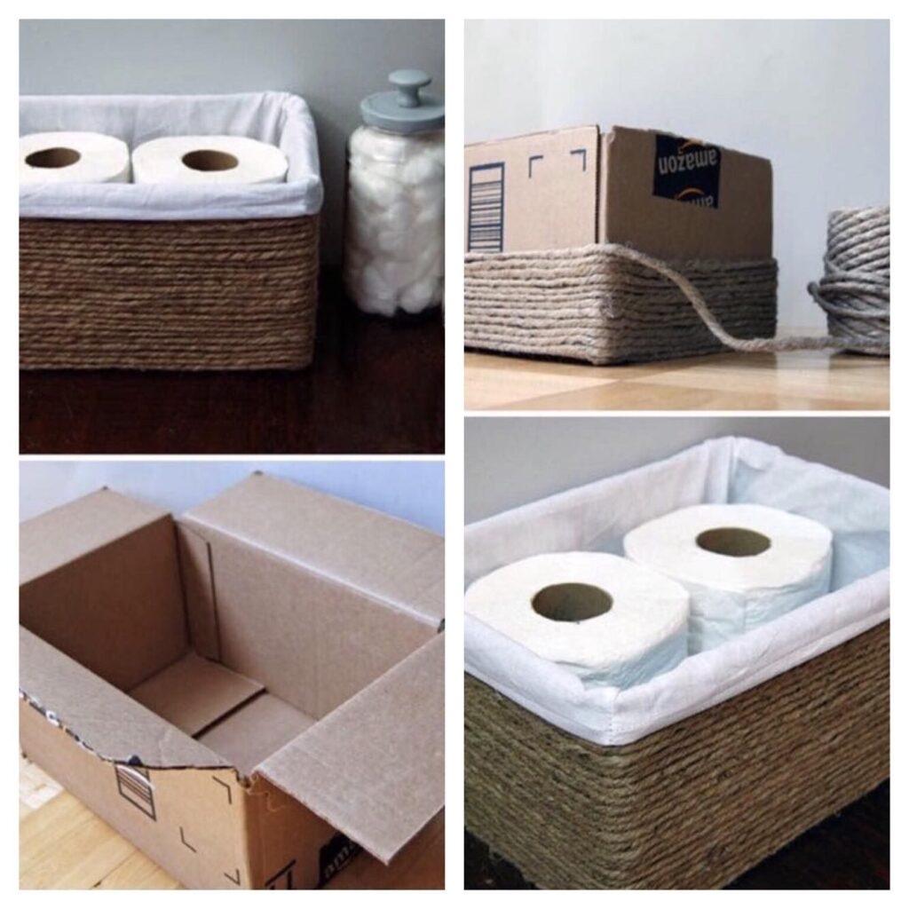 porta papel higienico com corda de sisal